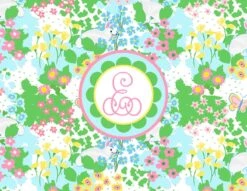 Bunny Garden Personalized Folded Note Cards