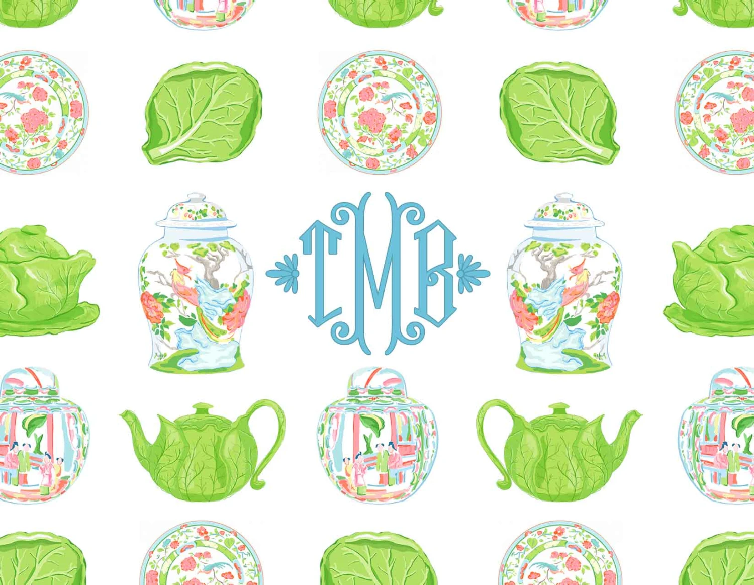 Cabbage Garden Personalized Folded Note Cards 1 Cabbage Garden Personalized Folded Note Cards