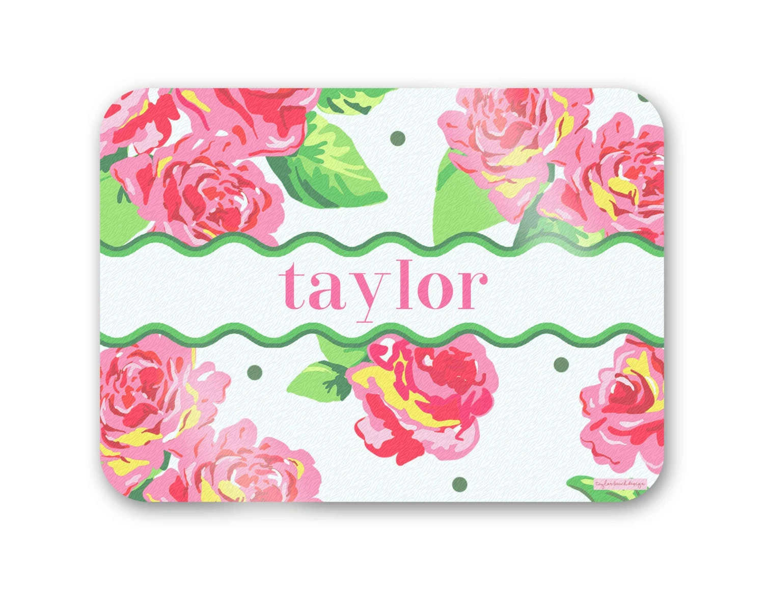 Cabbage Roses Personalized 16" X 12" Tempered Glass Cutting Board 1 Cabbage Roses Personalized 16" X 12" Tempered Glass Cutting Board