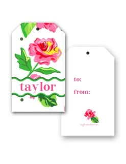Cabbage Roses Personalized Hang Tags