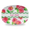 Cabbage Roses Personalized Melamine Platter