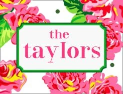 Cabbage Roses Personalized Gift Sticker Label, Set Of 24