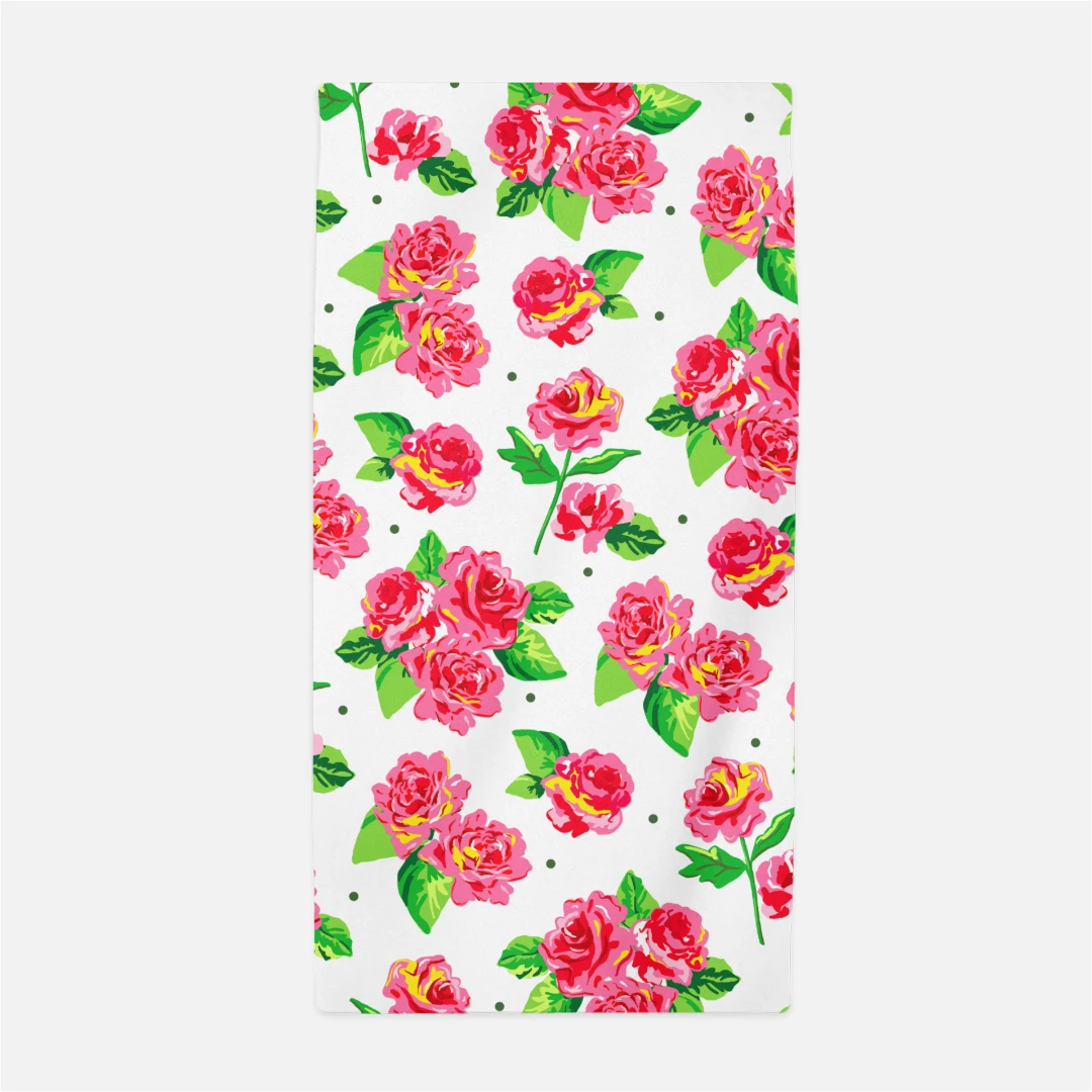 Cabbage Roses Beach Towel 1 Cabbage Roses Beach Towel