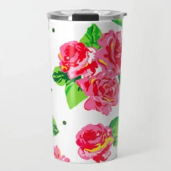 Cabbage Roses Valentine's Travel Tumbler