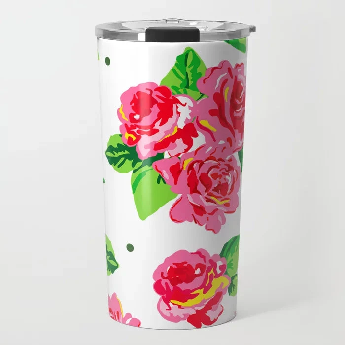 Cabbage Roses Valentine's Travel Tumbler 1 Cabbage Roses Valentine's Travel Tumbler