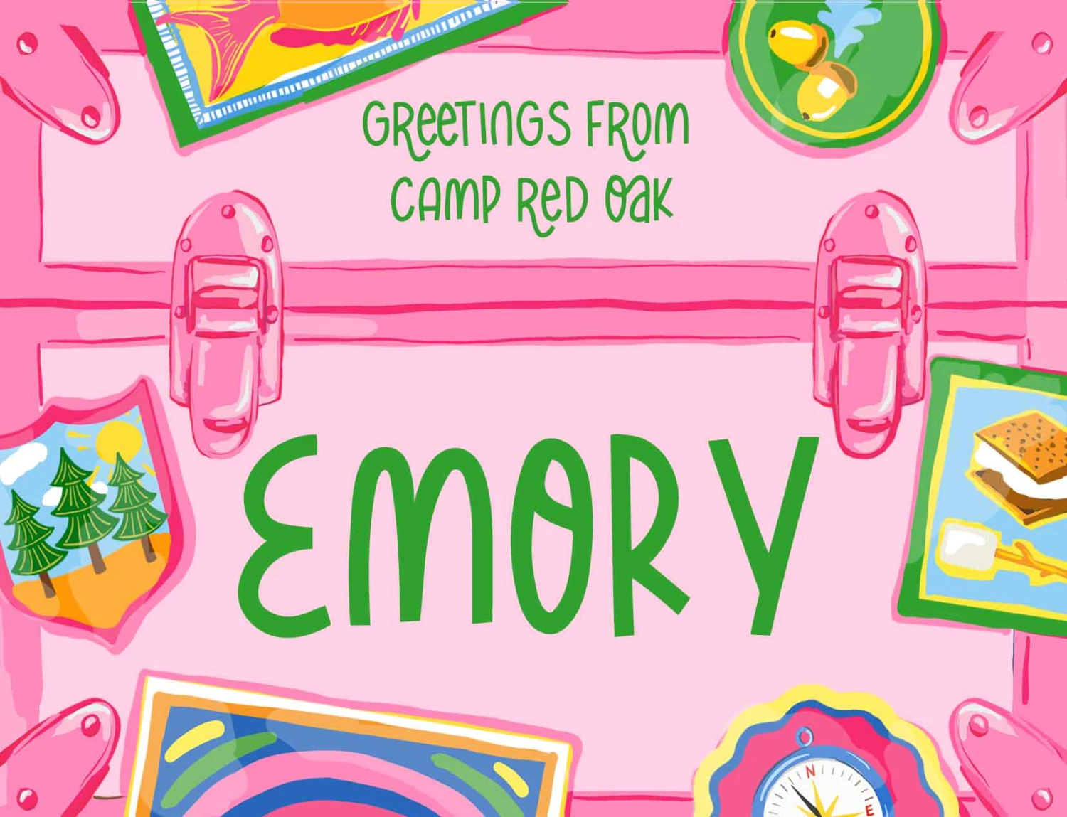 Camp Trunk Children's Personalized Folded Note Cards, Sunset 1 Camp Trunk Children's Personalized Folded Note Cards, Sunset