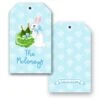 Bubbly Bunny Personalized Easter Hang Tags, Blue