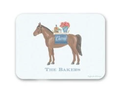 Cheers To Race Day 16" X 12" Tempered Glass Personalized Derby Cutting Board