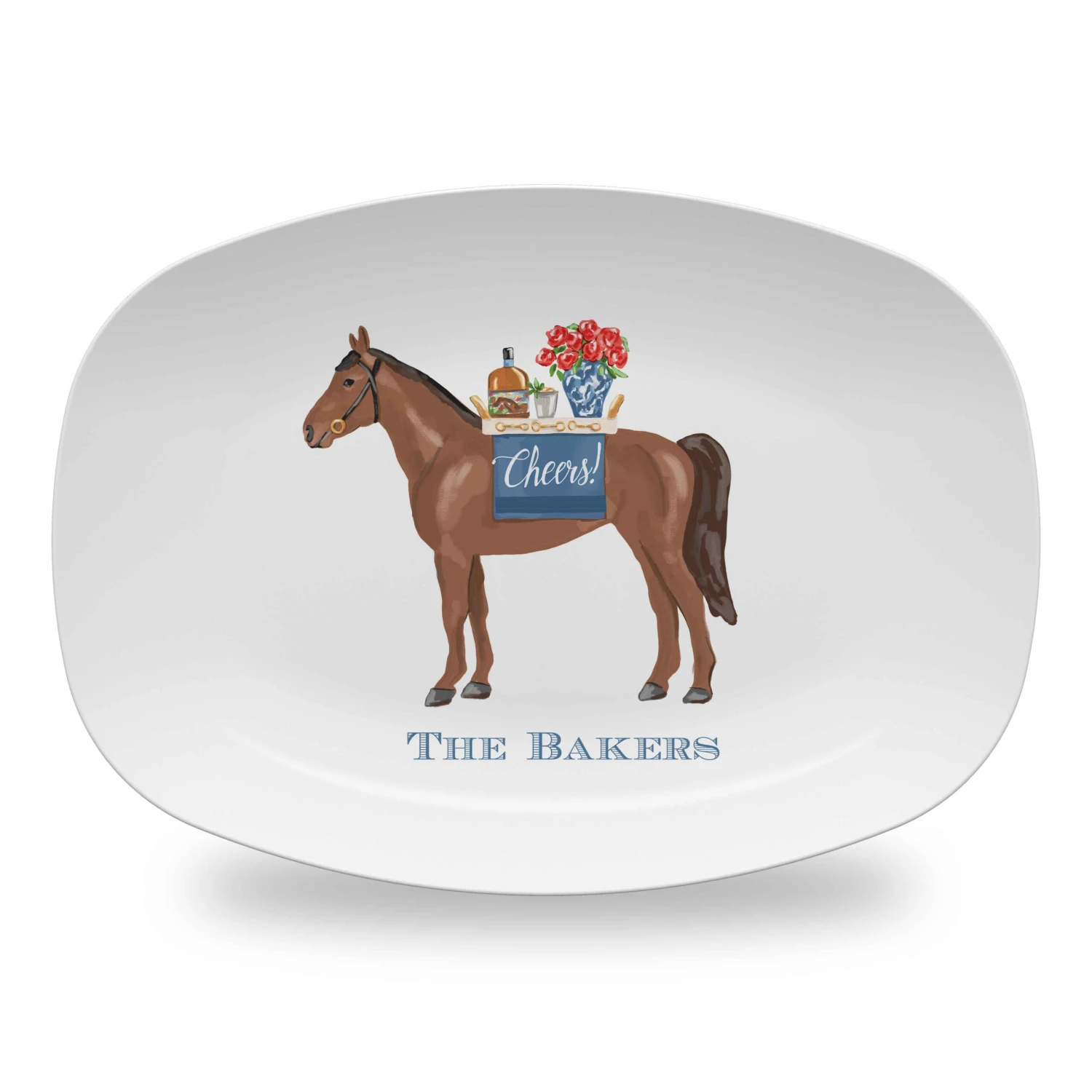 Cheers To Race Day Personalized Derby Melamine Platter 1 Cheers To Race Day Personalized Derby Melamine Platter
