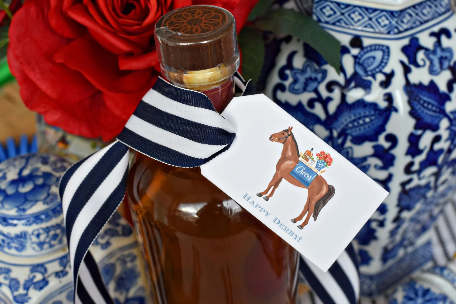 Cheers To Race Day Personalized Derby Gift Hang Tags With Horse Bit Trellis Back 2 Cheers To Race Day Personalized Derby Gift Hang Tags With Horse Bit Trellis Back - Image 2
