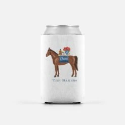 Cheers To Race Day, Set Of 2 Personalized Derby Can Coolers
