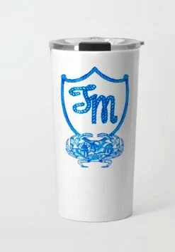 Chinois Crab Crest, Indigo, Stainless Steel Travel Tumbler