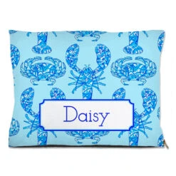 Chinois Lobsters & Crabs, Seashore, Personalized Pet Bed, (3) Sizes Available