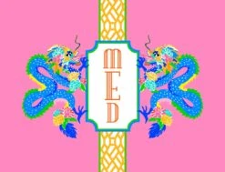 Dragon Crest Gift Sticker Label, Set Of 24