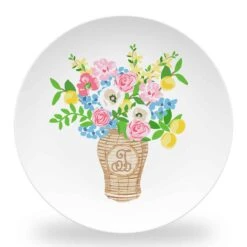 Summer's Bounty Set Of (4) Personalized 10" Dia. Melamine Plates