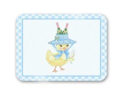 Chirp, Chirp, Cheers! Easter 16" X 12" Tempered Glass Cutting Board