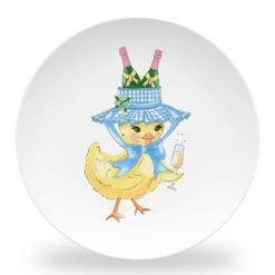 Chirp, Chirp, Cheers! Set Of (4) 10" Dia. Easter Melamine Plates