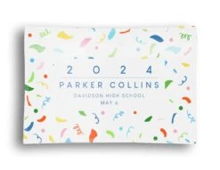 Confetti Personalized Graduation 5"x7" Rectangular Glass Trinket Tray