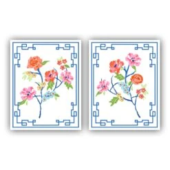 Conservatory Garden, Bone White, Set Of 2, Floral Art Prints