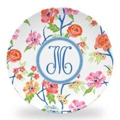 Conservatory Garden Set Of (4) Personalized 10" Dia. Melamine Plates