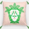Tropical Palm Leaf Crest, Coral Reef, Euro Pillow & Insert, 26"x26"