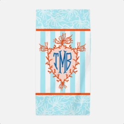 Coral Crest Personalized Beach Towel