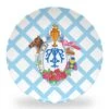 Derby Crest Set Of (4) Personalized, 10" Dia. Melamine Plates