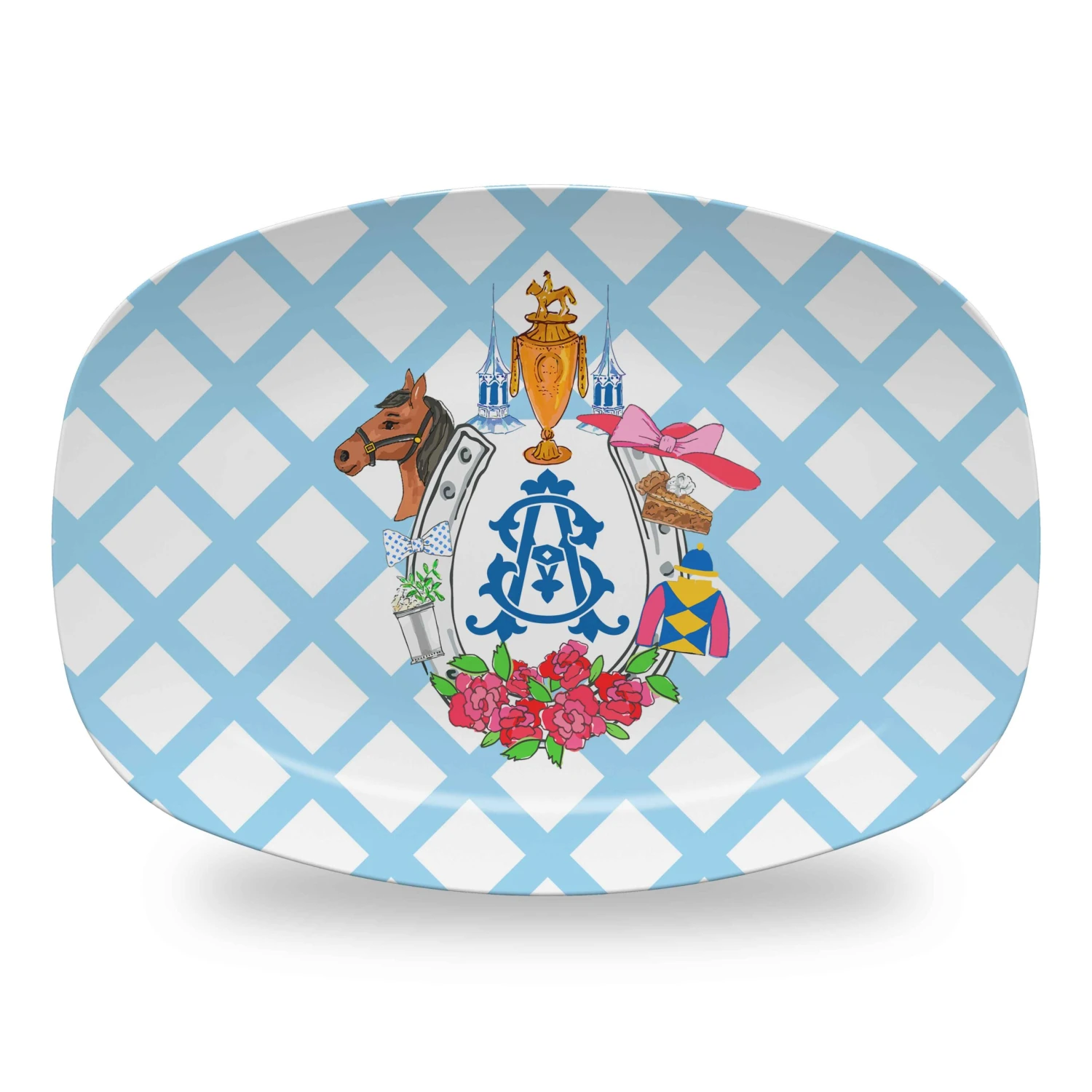 Kentucky Derby-Themed Melamine Platter 1 Kentucky Derby-Themed Melamine Platter