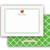 Dotted Apple Personalized Flat Note Cards
