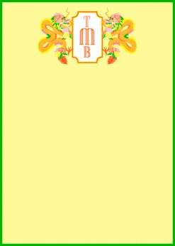 Dragon Crest Flat Note Cards, Bamboo