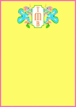 Dragon Crest Flat Note Cards, Set Of 10 Or 20, Yellow Lotus