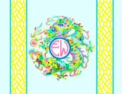 Dapper Dragon, Watercolor, Personalized Folded Note Cards