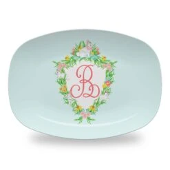 Easter Crest Personalized Melamine Platter, Robin's Egg