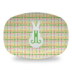 Easter Plaid Personalized Melamine Platter