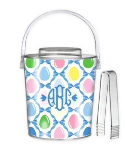 Easter Egg Trellis Personalized Ice Bucket, Blue