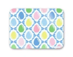 Easter Egg Trellis 16" X 12" Tempered Glass Cutting Board, Blue