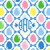 Easter Egg Trellis Personalized Paper Tear-away Placemat Pad, Blue