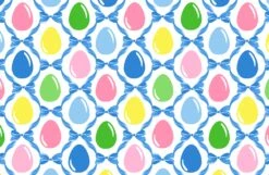 Easter Egg Trellis Paper Tear-away Placemat Pad, Blue