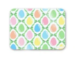 Easter Egg Trellis 16" X 12" Tempered Glass Cutting Board, Grass