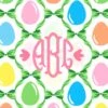 Easter Egg Trellis Personalized Gift Sticker Label, Set Of 24, Grass