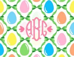 Easter Egg Trellis Personalized Gift Sticker Label, Set Of 24, Grass