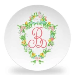 Easter Crest Set Of (4) Personalized 10" Dia. Melamine Plates