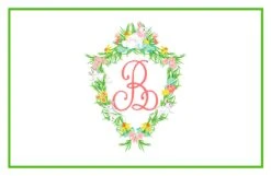 Easter Crest Personalized Paper Tear-away Placemat Pad, White