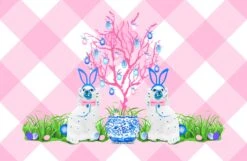 *IN STOCK* Spring Staffies Easter Paper Tear-away Placemat Pad, Pink