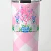 Spring Staffies Chinoiserie Easter Travel Tumbler, Pink