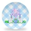 Spring Staffies Set Of (4) 10" Dia. Easter Melamine Plates, Blue