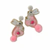 Easter Bunny Statement Holiday Earrings, Pink
