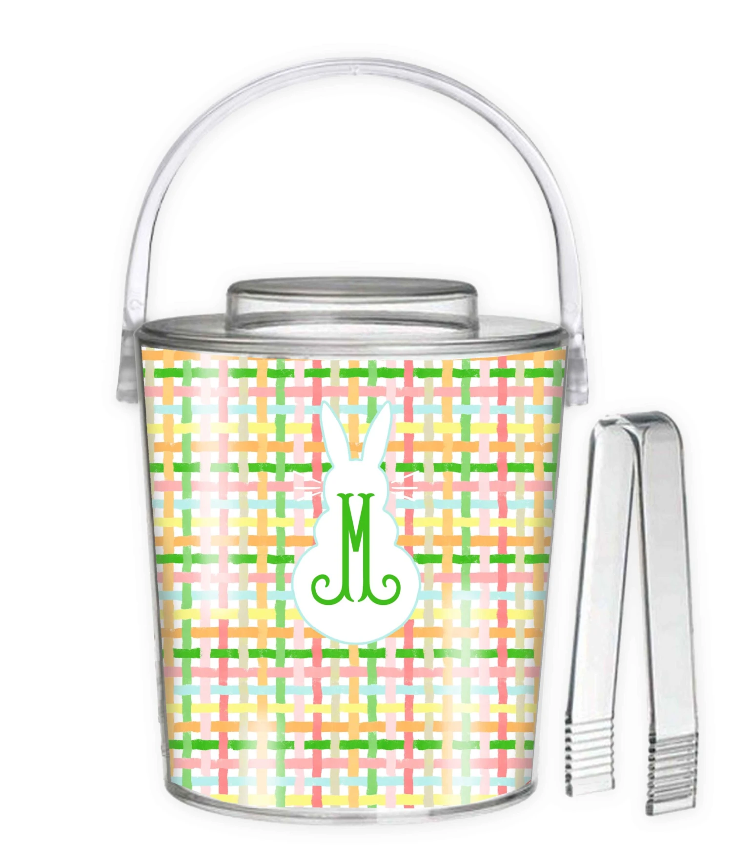 Easter Plaid Personalized Ice Bucket 1 Easter Plaid Personalized Ice Bucket