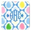 Easter Egg Trellis Personalized 4"x 4" Paper Coasters, Blue