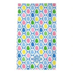 Easter Egg Trellis Personalized Poly Twill Tea Towels, Set Of 2, Blue